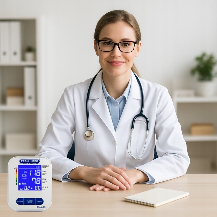 CIŚNIENIOMIERZ NARAMIENNY TECH-MED TMA-10 ARYTMIA PODŚWIETLANY EKRAN ETUI