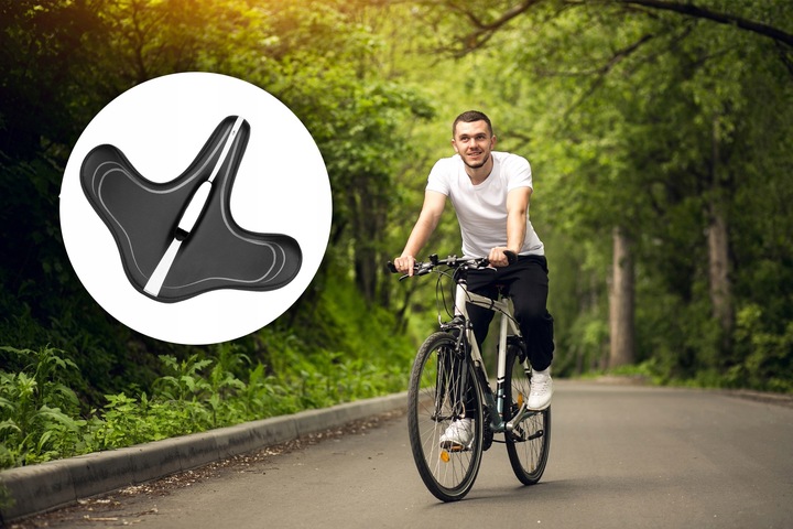 Siodełko Rowerowe Wygodne Amortyzowane Szerokie Ergonomiczne Miękka Pianka