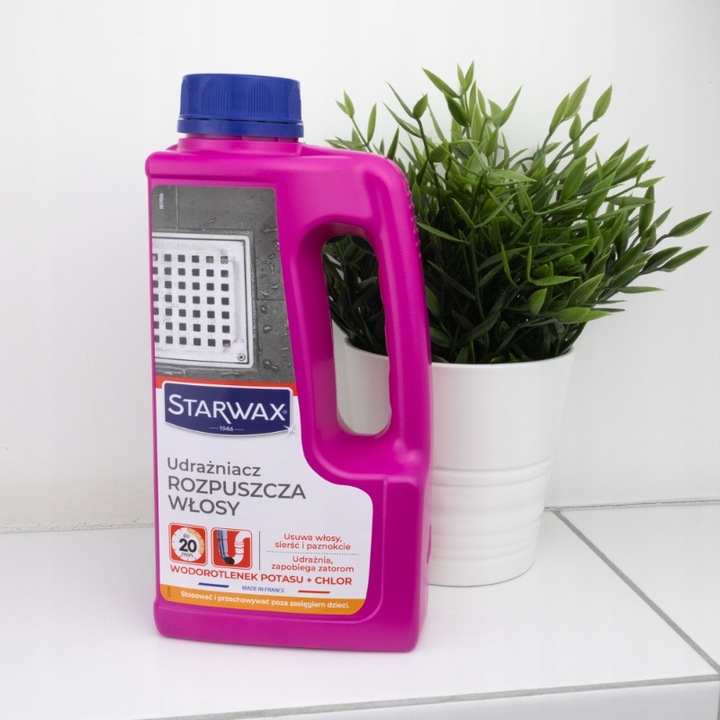 UDRAŻNIACZ ŚRODEK DO UDRAŻNIANIA RUR ROZPUSZCZA WŁOSY 900 ML STARWAX