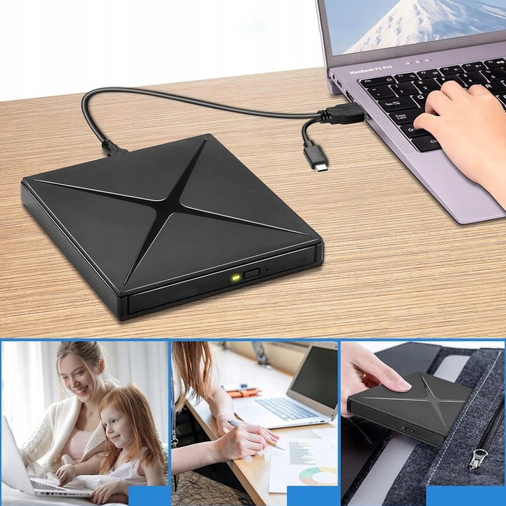 NAPĘD CD DVD +/-RW ZEWNĘTRZNY USB 3.0 NAGRYWARKA CD PRZENOŚNY ODTWARZACZ