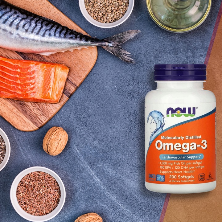 NOW FOODS KWASY OMEGA 3 200 SGELS ODPORNOŚĆ SERCE