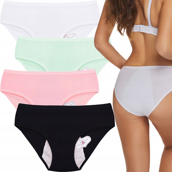 MAJTKI FIGI DAMSKIE BAWEŁNIANE MENSTRUACYJNE na miesiączkę ZESTAW