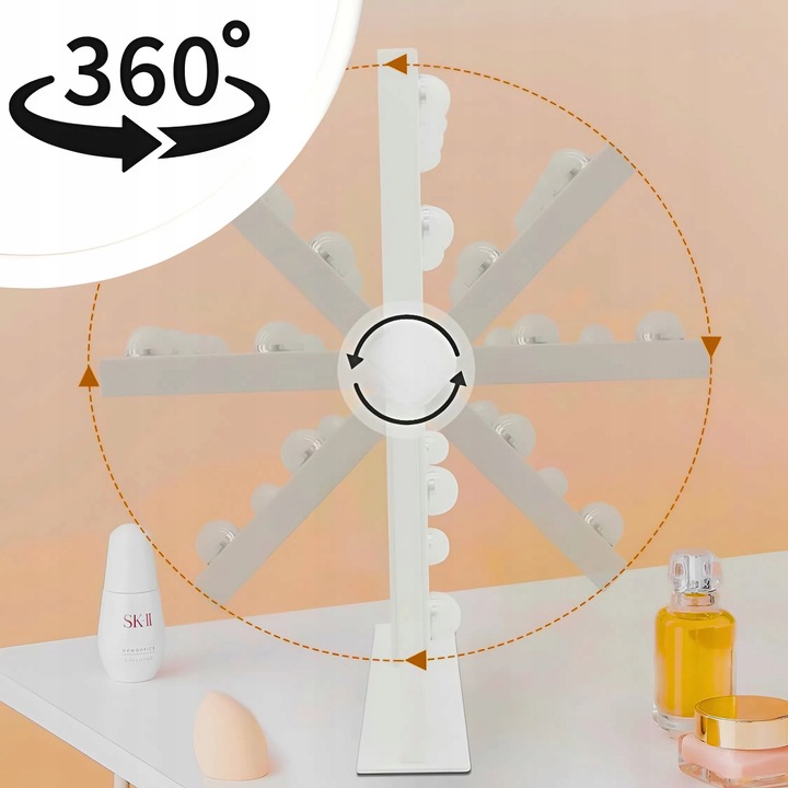 LUSTERKO KOSMETYCZNE HOLLYWOOD STOJĄCE LUSTRO DO MAKIJAŻU LED 12