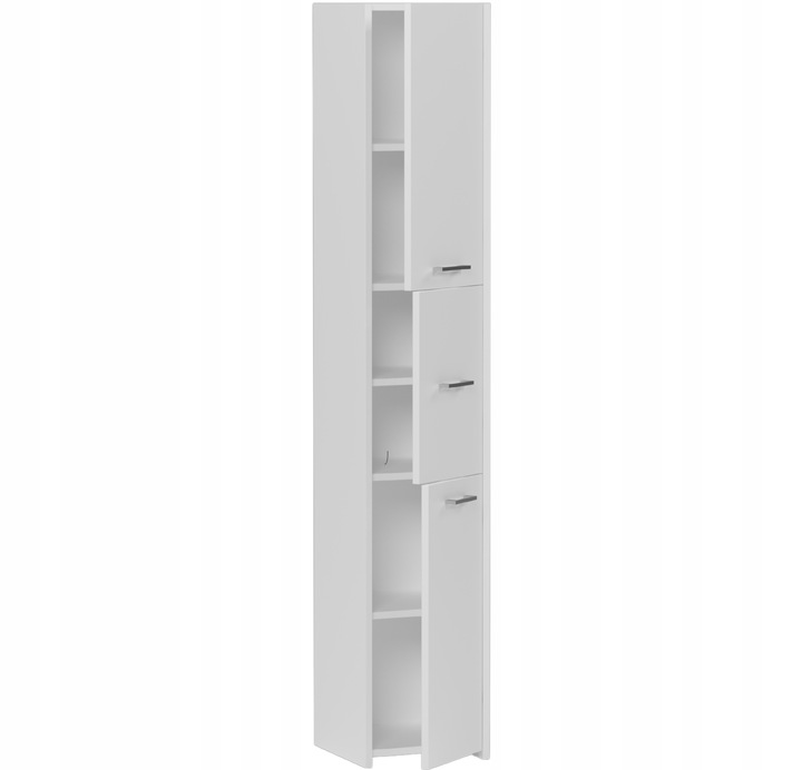 SZAFKA ŁAZIENKOWA REGAŁ SŁUPEK 30cm 3 DRZWI BIAŁA