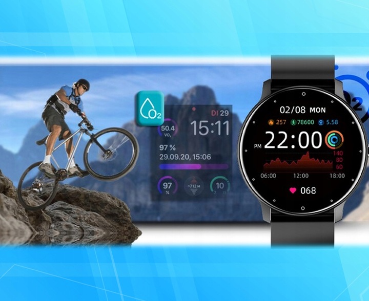 Zegarek Smartwatch Męski POLSKIE MENU PULS SMS FB 220mAh BT5.0 1,28" IPS