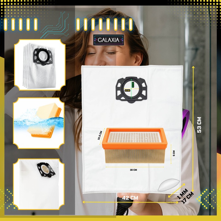 10x Worki do odkurzacza KARCHER WD4 WD5 WD6 MV4 MV5 MV6 SE 5.1000 +