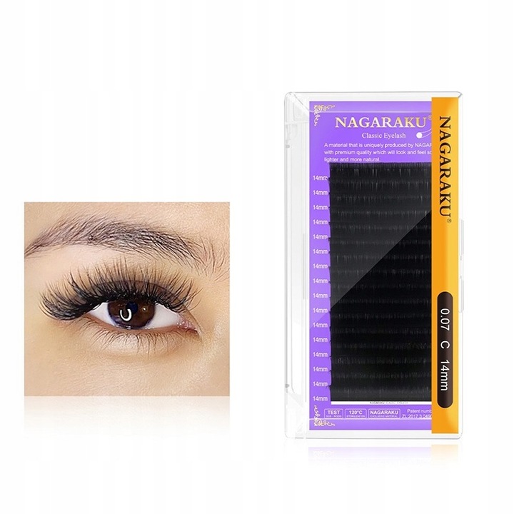 Rzęsy NAGARAKU Nowa Generacja Premium Mink C 0,07 9mm 16 pasków