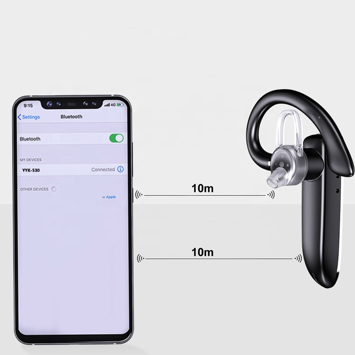 SŁUCHAWKA BLUETOOTH DO ROZMÓW BEZPRZEWODOWA DO UCHA DLA KIEROWCÓW ZESTAW