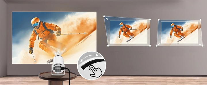 PROJEKTOR RZUTNIK Przenośny Android Smart Mini TV 4K LED Głośnik WIFI