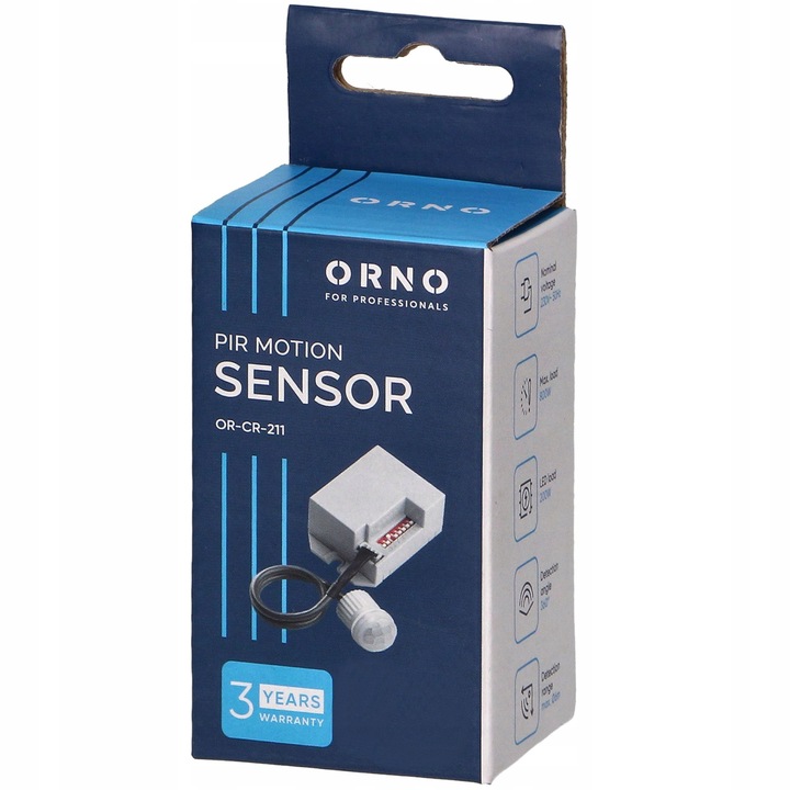 CZUJNIK RUCHU Z ZEWNĘTRZNYM SENSOREM 360° LED SONDA ZMIERZCHU PIR 230V