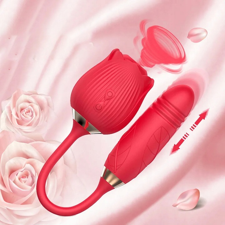 WIBRATOR POSUWISTY STYMULATOR ŁECHTACZKI MOCNE WIBRACJE RÓŻA CZERWONY