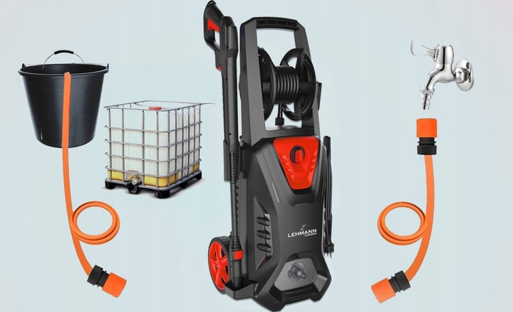 MYJKA CIŚNIENIOWA 290 BAR POMPA SAMOSSĄCA TURBO ZESTAW MOCNA MOC 2200W