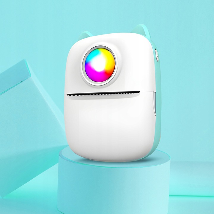 Mini Drukarka Termiczna ORYGINALNY Do Zdjęć Przenośna Kot RGB + 21 GRATISÓW