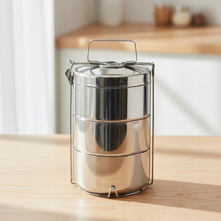 Menażka 3-POZIOMOWA piętrowa termiczna termos przenoszenia żywności obiadów