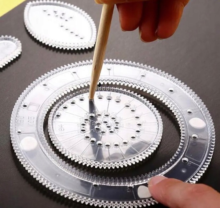 SPIROGRAF KREATYWNY ZESTAW DO RYSOWANIA WZORÓW XXL SZABLONY PISAKI KARTKI