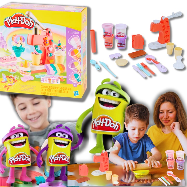 Ciastolina PLAY-DOH maszynka do lodów MAGICZNA LODZIARNIAUNICORN 8 foremek