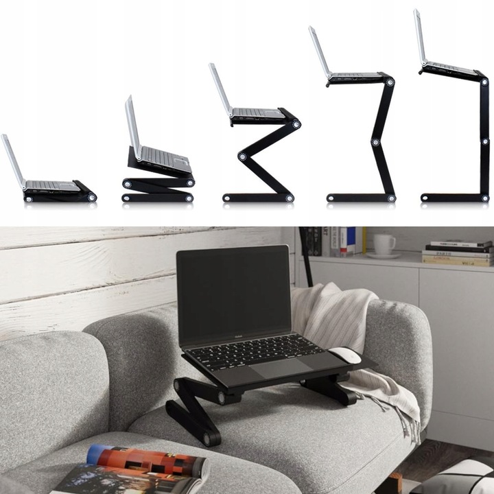 Stolik do laptopa REUGULOWANY GAMINGOWY Z WENTYLATOREM podstawka pod łóżka