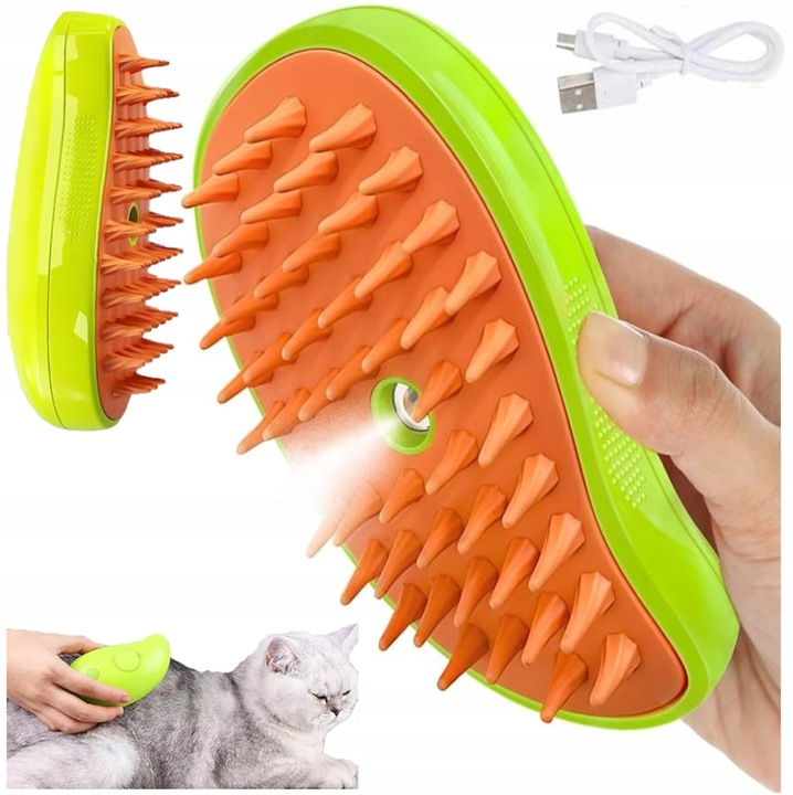 Szczotka Parowa z Masażem dla Kotów Pielęgnacja futra kota psów zwierząt