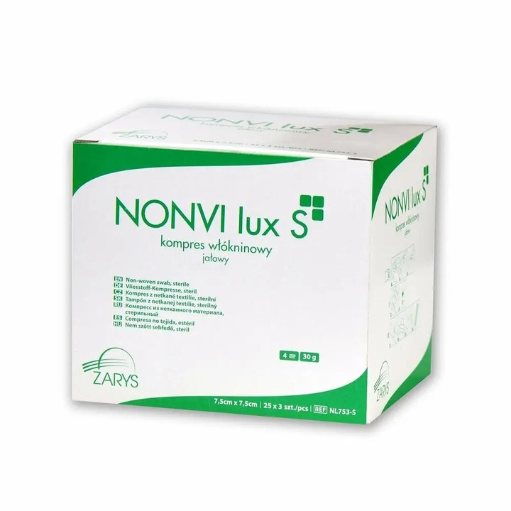 ZARYS NONVI lux S-5cm x 5cm 25szt x 5szt Kompres włókninowy, jałowy