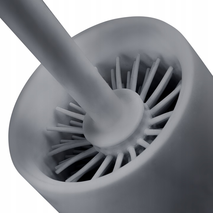 Szczotka do WC toaletowa silikonowa szara do łazienki antybakteryjna