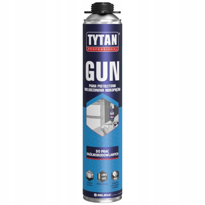 PIANA PISTOLETOWA WIELOSEZONOWA OD -10°C DO +30 NISKOPRĘŻNA 750ML GUN TYTAN