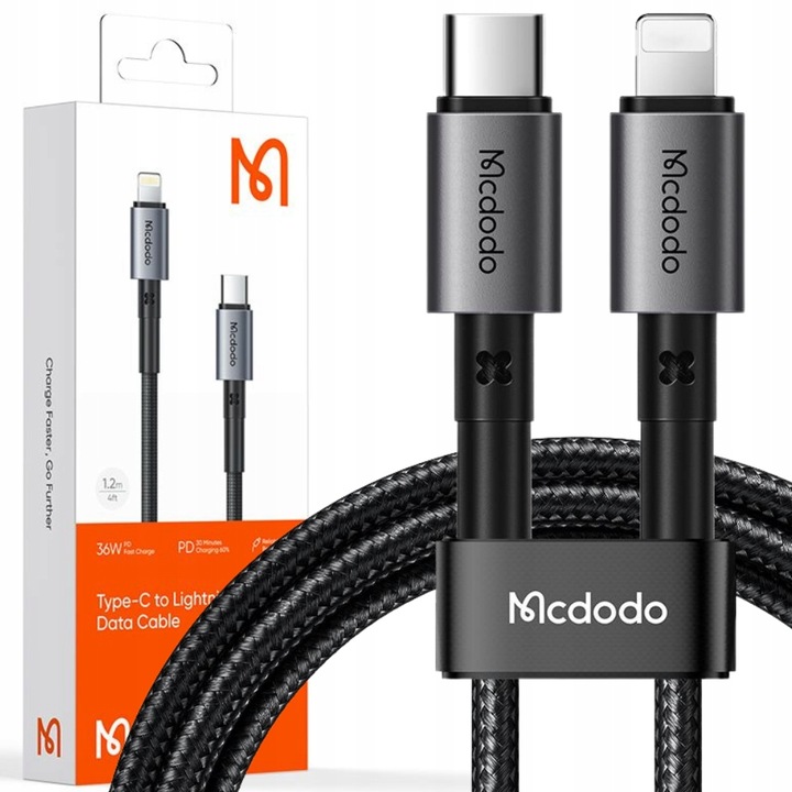 MCDODO KABEL USB-C LIGHTNING SZYBKIEGO ŁADOWANIA 36W 2M DO IPHONE 12 13 14