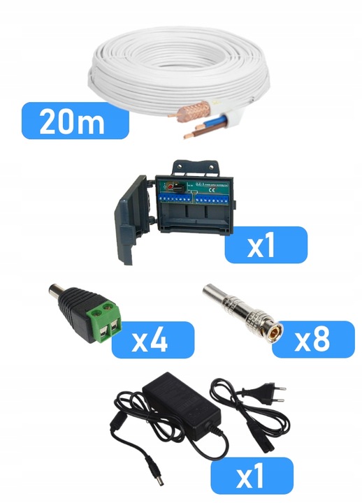 ZESTAW DO MONITORINGU DOMU 4 KAMERY ZEWNĘTRZNE ANALOG 5Mpx DVS POLSKA