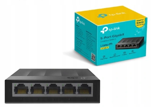 ENERGOOSZCZĘDNY SWITCH TP-LINK LS1005G ROZDZIELACZ LAN 5 port 5x1GBit 1GB