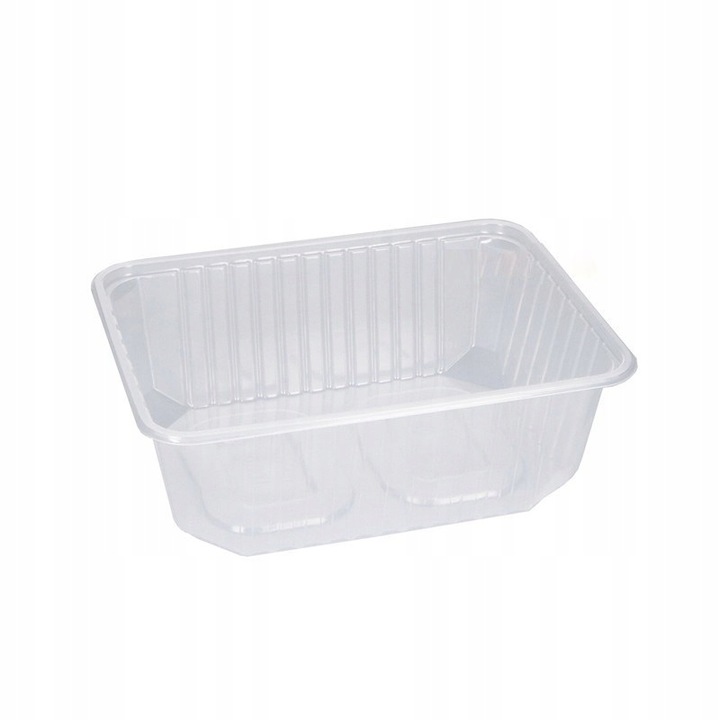 Pojemniki na Żywność Jednorazowe 1000 ml Prostokątne z Pokrywką 50 Sztuk