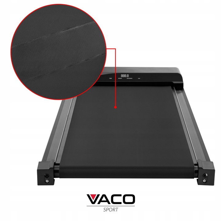 Bieżnia (Walking pad) VACO z wyświetlaczem LED i zdalnym sterowaniem.