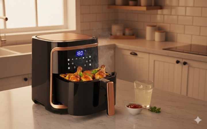 FRYTKOWNICA BEZTŁUSZCZOWA XXL AIR FRYER 7 L FRYTOWNICA 1900W LCD KOSZ