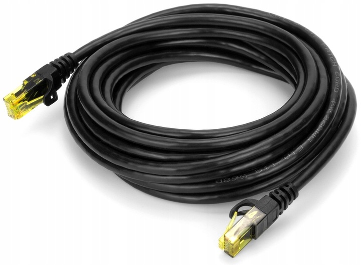 PRZEWÓD INTERNETOWY ETHERNET RJ45 CZARNY 20m KABEL SIECIOWY LAN CAT 6 UTP