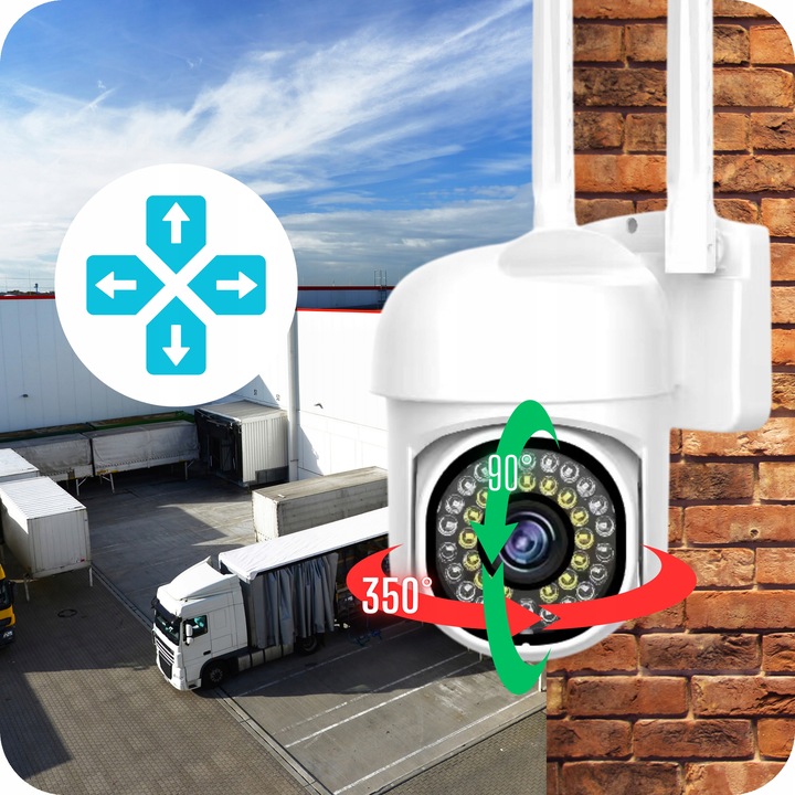 KAMERA WIFI IP SMART OBROTOWA ZEWNĘTRZNA FULLHD 2MP 1080p DETEKCJA ZOOM SD