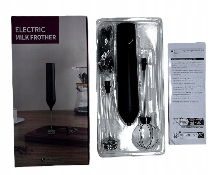 Elektryczny Spieniacz do Mleka Ręczny Akumulator Kawa Bezprzewodowy