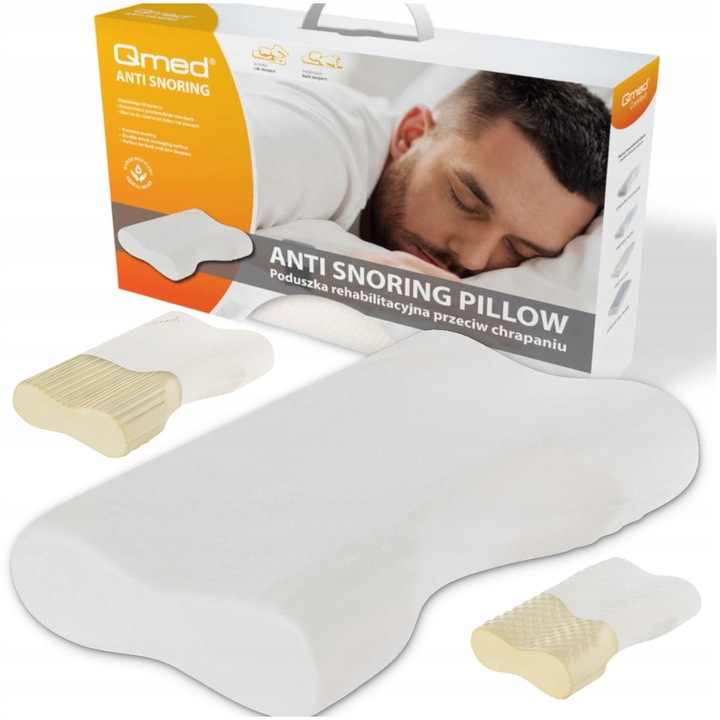 Poduszka Ortopedyczna do spania AntiSnoring na chrapanie Profilowana Qmed