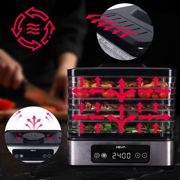 Suszarka do grzybów owoców 450W +TIMER REGULACJA +6 SIT ZE STALI