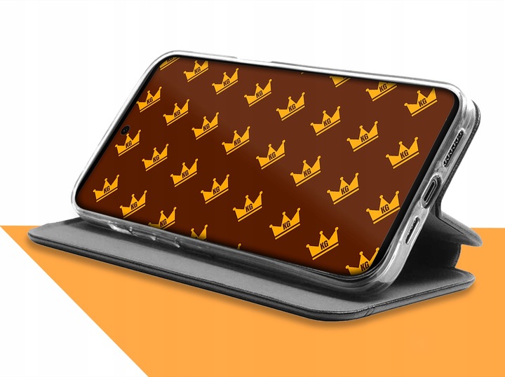 ETUI Z KLAPKĄ DO SAMSUNG GALAXY A53 5G CZARNE ZAMYKANE MAGNETYCZNE + SZKŁO