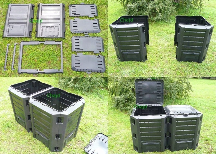 KOMPOSTOWNIK 800L DWUKOMOROWY POPRAWIONY MODEL NEW