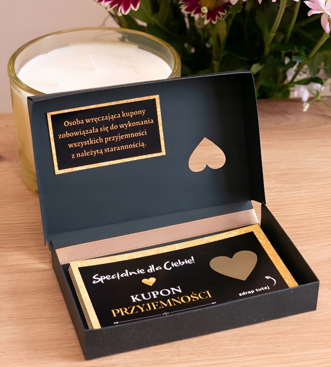 KUPONY PRZYJEMNOŚCI ZDRAPKI 12 sztuk DLA CHŁOPAKA DZIEWCZYNY WALENTYNKI