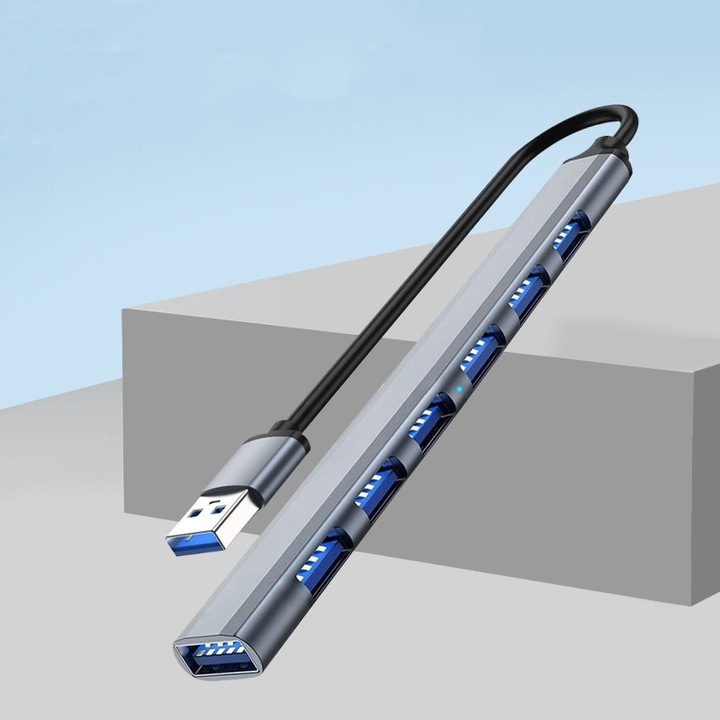 HUB USB 3.0 ROZDZIELACZ ROZGAŁĘŹNIK 7 PORTÓW 7X USB SLIM 7W1 AKTYWNY DRMZ