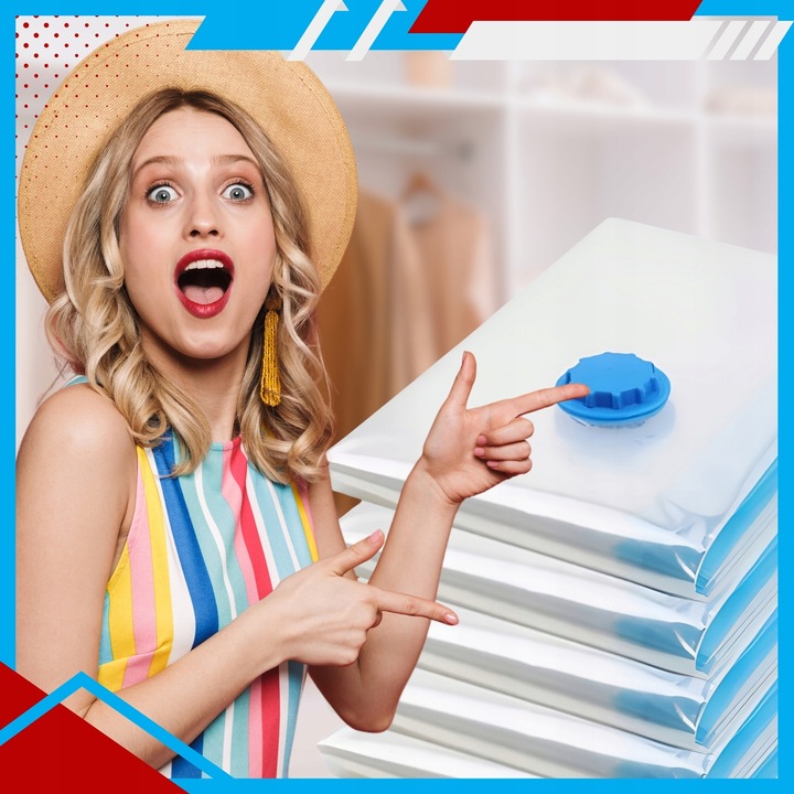 WORKI PRÓŻNIOWE Na Ubrania Pościel Torby, ZESTAW 12 SZTUK , 4 ROZMIARY