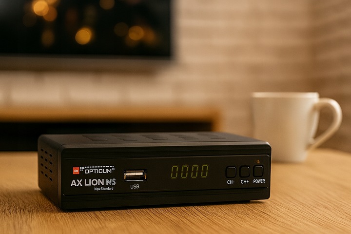 TUNER DVB T2 C OPTICUM AX LION NS HEVC H265 USB FULL HD DEKODER DO TV