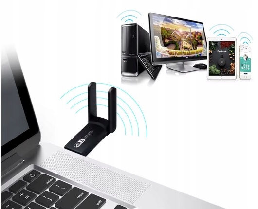 ADAPTER WI-FI KARTA SIECIOWA USB 3.0 1300Mbps ANTENA ZEWNĘTRZNA WIFI