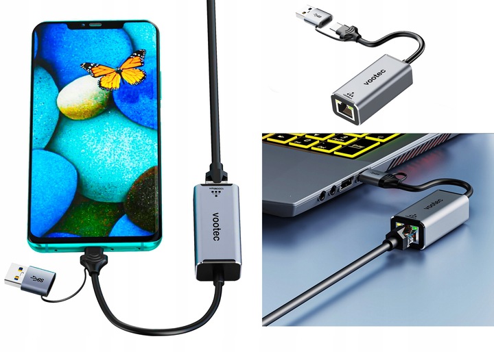 PRZEJŚCIÓWKA USB ETHERNET ADAPTER KARTA SIECIOWA LAN GIGABIT RJ45 1000 MBPS