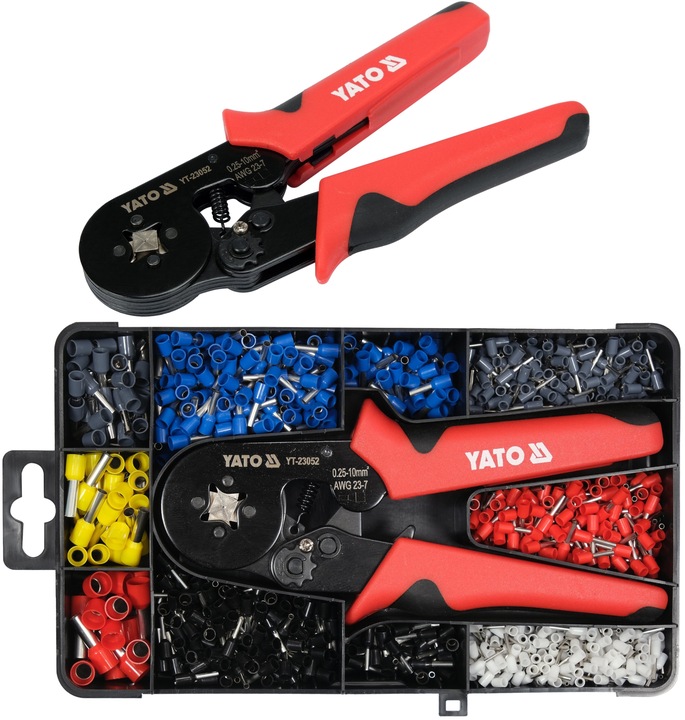 YATO SZCZYPCE DO ZACISKANIA KONEKTORÓW ZACISKARKA KOŃCÓWEK + 1200