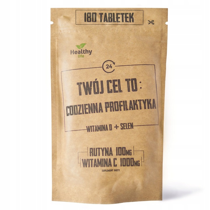 RUTYNA WITAMINA C 500mg - ODPORNOŚĆ CODZIENNA PROFILAKTYKA SELEN 180 TAB.