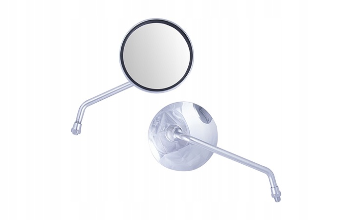 LUSTERKA MOTOCYKLOWE DO MOTOCYKLA SKUTERA QUADA ROWERU R+R M10 CHROMOWANE