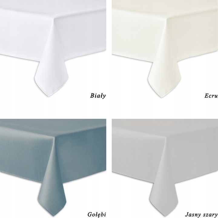 OBRUS PLAMOODPORNY - 140X300 - SOLID GŁADKI BIAŁY