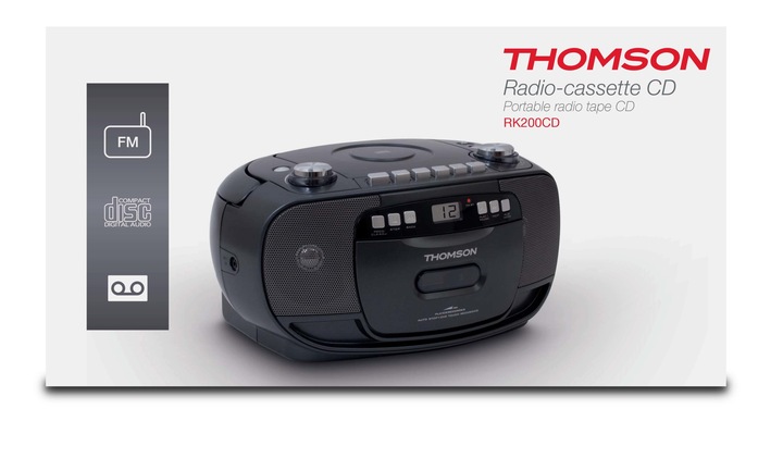 Radiomagnetofon Thomson RK200CD przenośny odtwarzacz CD kaset radio FM