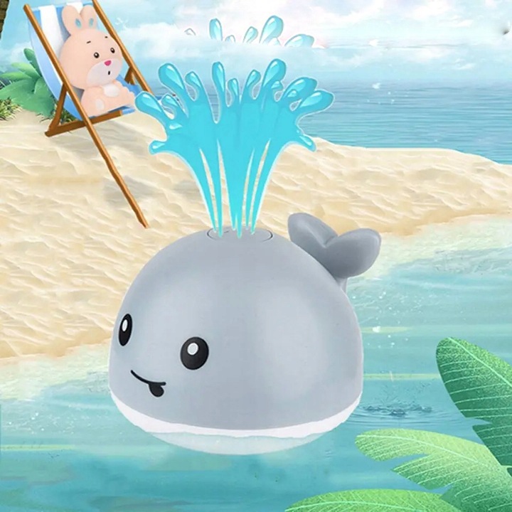 Pływająca FONTANNA do kąpieli WIELORYB LED świeci